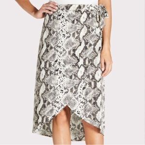 PEYTON JENSEN Snakeskin Wrap Skirt